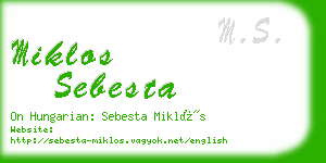 miklos sebesta business card